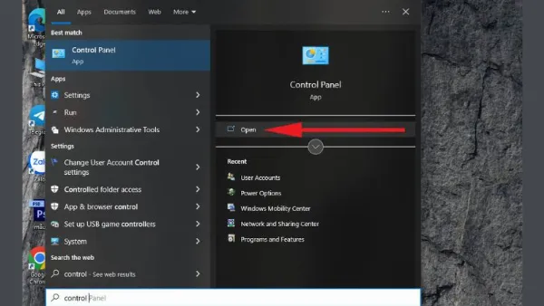 alt: Giao diện Control Panel