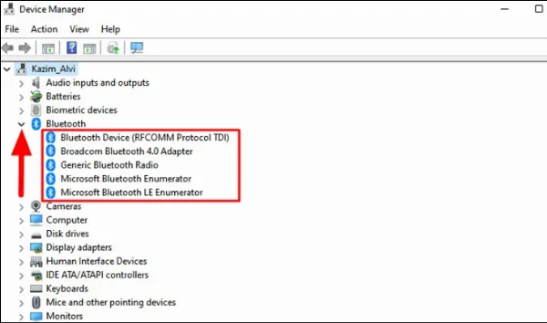 laptop thiếu hoặc chưa có driver hỗ trợ thiết bị Bluetooth