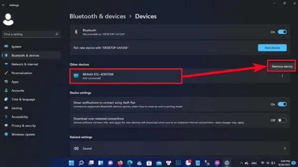Tạm quên thiết bị Bluetooth